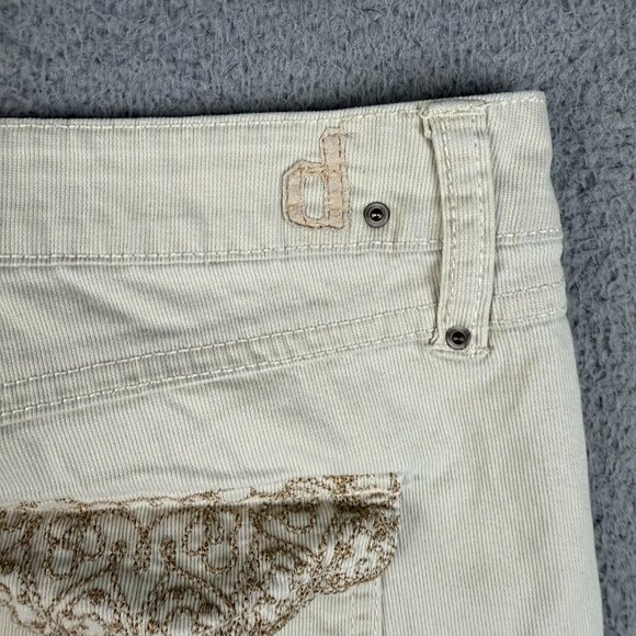 Y2K Cargo Pants Womens Size 10 (32x22) Khaki Relaxed Baggy Cropped Flap Pockets - Picture 5 of 6